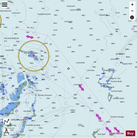 Papua New Guinea - Coral Sea - Cell 01 Marine Chart - Nautical Charts App - Satellite