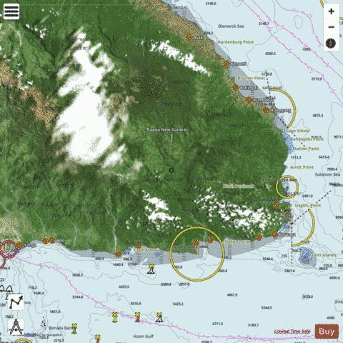 Papua New Guinea - North East Coast - Lae to Vitiaz Strait Marine Chart - Nautical Charts App - Satellite