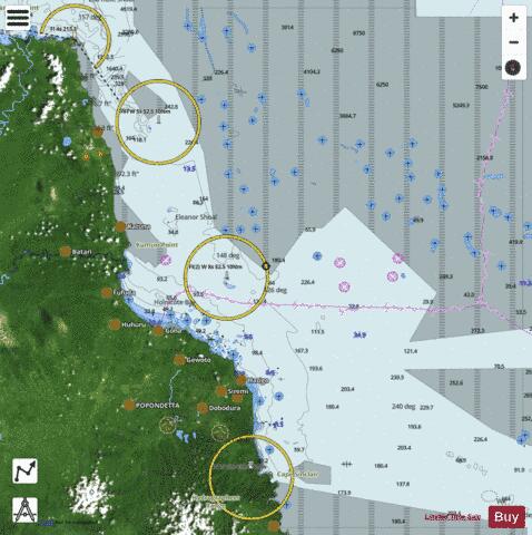 Papua New Guinea - North East Coast - Oro Bay to Cape Ward Hunt Marine Chart - Nautical Charts App - Satellite