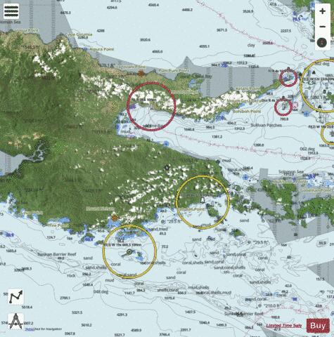 Papua New Guinea - North East Coast - Brumer Islands to Goschen Strait Marine Chart - Nautical Charts App - Satellite