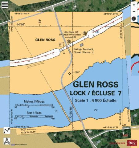GLEN ROSS LOCK / �CLUSE 7 Marine Chart - Nautical Charts App - Satellite