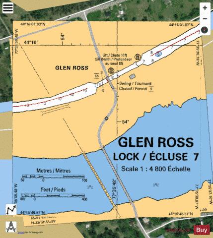 GLEN ROSS LOCK / �CLUSE 7 Marine Chart - Nautical Charts App - Satellite