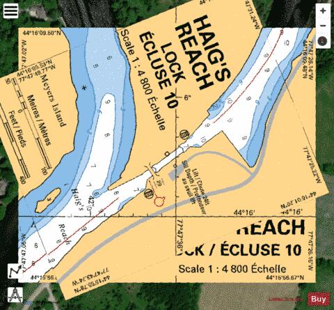 HAIG'S REACH LOCK / ÉCLUSE 10 Marine Chart - Nautical Charts App - Satellite