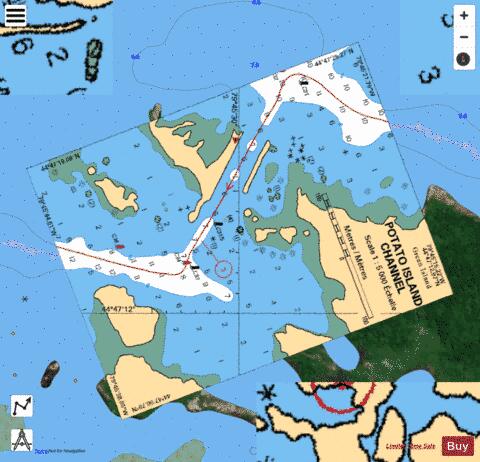 POTATO ISLAND CHANNEL Marine Chart - Nautical Charts App - Satellite