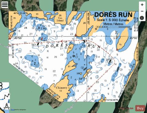 DORÉS RUN Marine Chart - Nautical Charts App - Satellite
