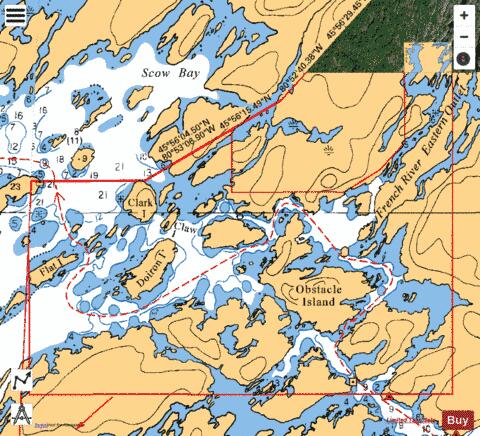 OBSTACLE ISLAND TO/À GATEWAY ISLANDS Marine Chart - Nautical Charts App - Satellite