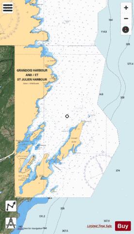 GRANDOIS HARBOUR AND/ET ST JULIEN HARBOUR Marine Chart - Nautical Charts App - Satellite