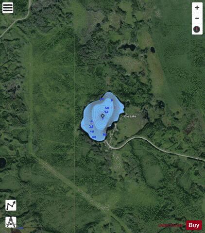 Ole Lake depth contour Map - i-Boating App - Satellite