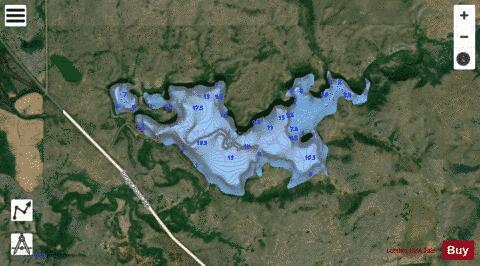 Bullshead Creek Reservoir depth contour Map - i-Boating App - Satellite