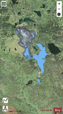 Peerless Lake depth contour Map - i-Boating App - Satellite
