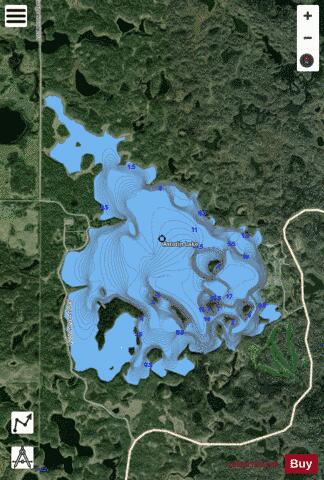 Astotin Lake depth contour Map - i-Boating App - Satellite