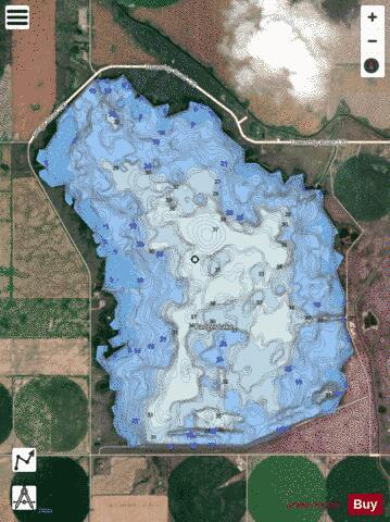 Lake Badger depth contour Map - i-Boating App - Satellite