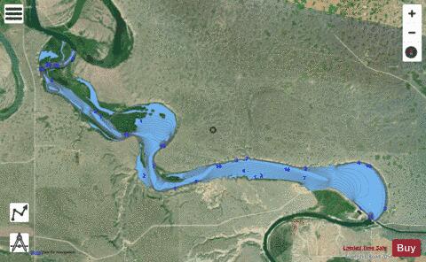 Bassano Reservoir depth contour Map - i-Boating App - Satellite