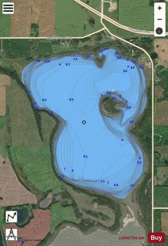 Birch Lake North Bay depth contour Map - i-Boating App - Satellite