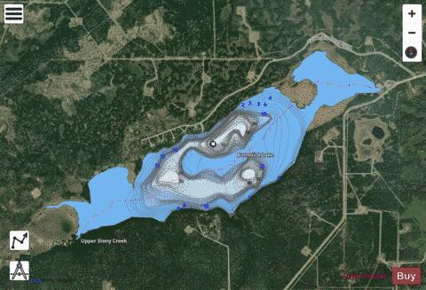 Burnstick Lake depth contour Map - i-Boating App - Satellite