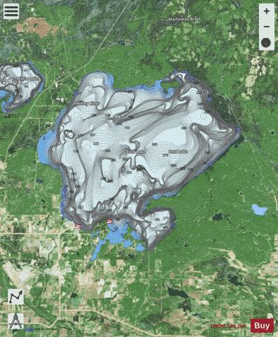 Cold Lake depth contour Map - i-Boating App - Satellite