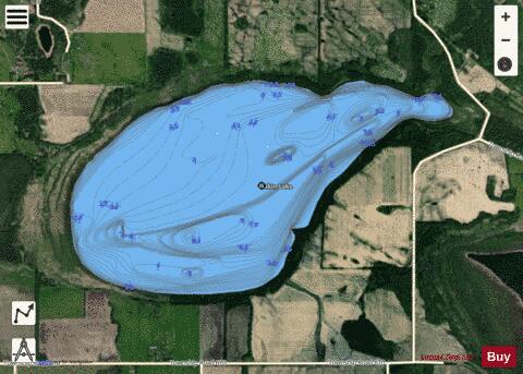 Dakin Lake depth contour Map - i-Boating App - Satellite