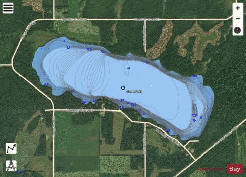 Goose Lake depth contour Map - i-Boating App - Satellite