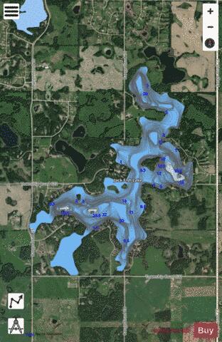 Jack Fish Lake depth contour Map - i-Boating App - Satellite