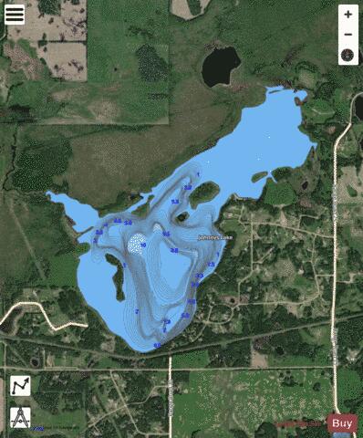 Johnnys Lake depth contour Map - i-Boating App - Satellite