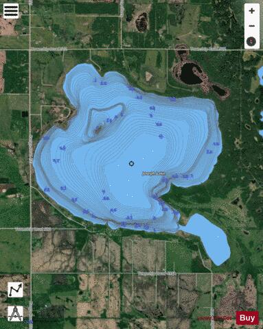 Joseph Lake depth contour Map - i-Boating App - Satellite