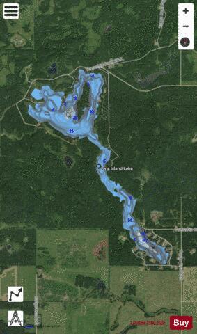 Long Island Lake depth contour Map - i-Boating App - Satellite