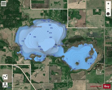 Manatokan Lake depth contour Map - i-Boating App - Satellite