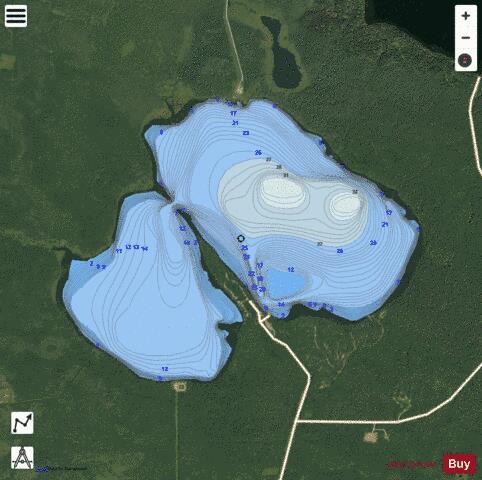 McLeod Lake depth contour Map - i-Boating App - Satellite