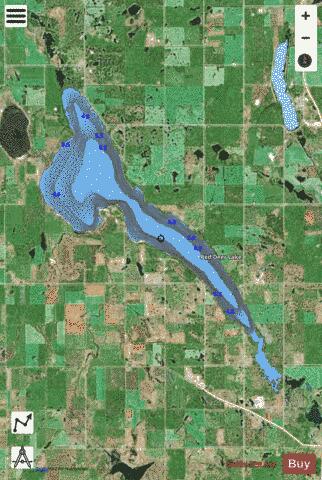 Red Deer Lake depth contour Map - i-Boating App - Satellite