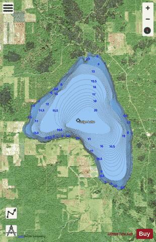 Snipe Lake depth contour Map - i-Boating App - Satellite