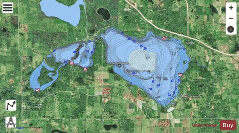 Lac Ste. Anne depth contour Map - i-Boating App - Satellite