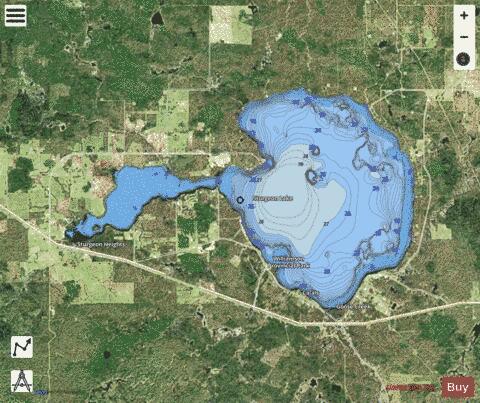 Sturgeon Lake depth contour Map - i-Boating App - Satellite
