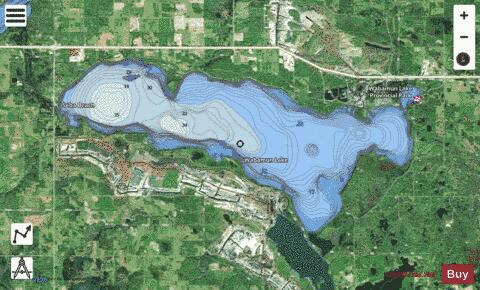 Wabamun Lake depth contour Map - i-Boating App - Satellite