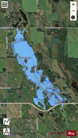 Wakomao Lake depth contour Map - i-Boating App - Satellite