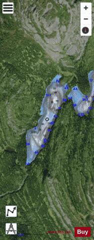 Le Moray Lakes #1 depth contour Map - i-Boating App - Satellite