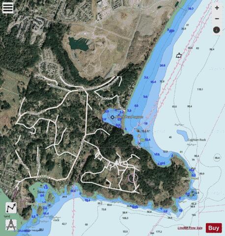 Albert Head Lagoon depth contour Map - i-Boating App - Satellite