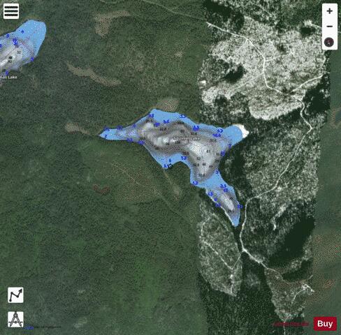 Squirrel Lake depth contour Map - i-Boating App - Satellite