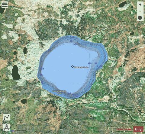 Maxhamish Lake depth contour Map - i-Boating App - Satellite
