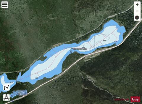 Yellowhead Lake depth contour Map - i-Boating App - Satellite