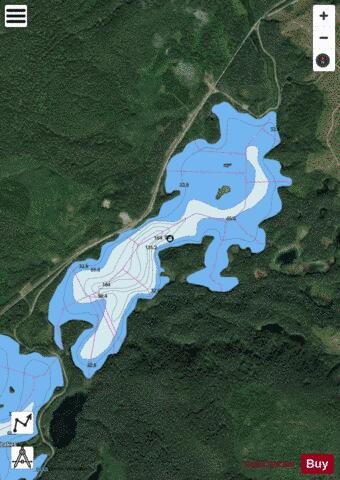 Tacheeda Lakes depth contour Map - i-Boating App - Satellite