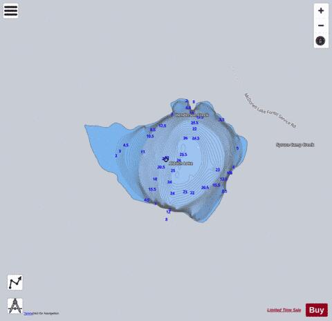 Aldrich Lake depth contour Map - i-Boating App - Satellite