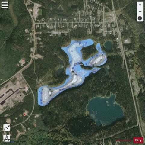 Allan Lake (Dease Lake Area) depth contour Map - i-Boating App - Satellite