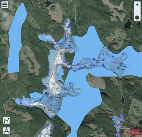 Amor Lake depth contour Map - i-Boating App - Satellite