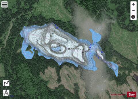Arbor Lake depth contour Map - i-Boating App - Satellite