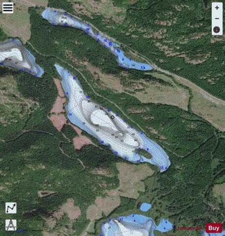 Ash Lake depth contour Map - i-Boating App - Satellite