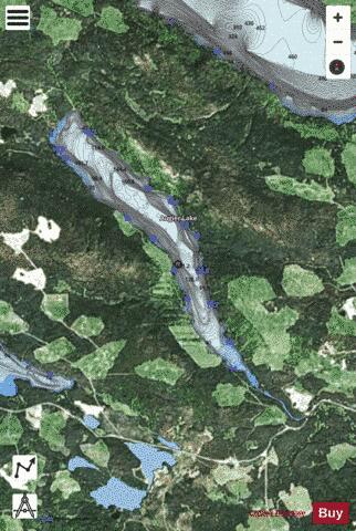 Augier Lake depth contour Map - i-Boating App - Satellite