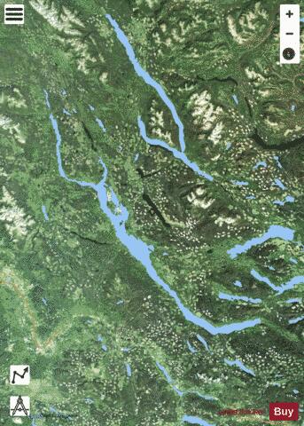 Lake Babine + Nilkitkwa depth contour Map - i-Boating App - Satellite