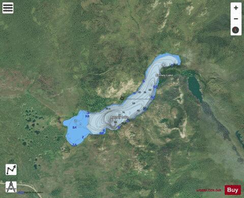 Barney Lake depth contour Map - i-Boating App - Satellite