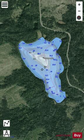 Barton Lake depth contour Map - i-Boating App - Satellite