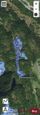 Battleship Lake depth contour Map - i-Boating App - Satellite